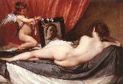 VELAZQUEZ, Diego Rodriguez de Silva y Venus at her Mirror (The Rokeby Venus) g oil painting